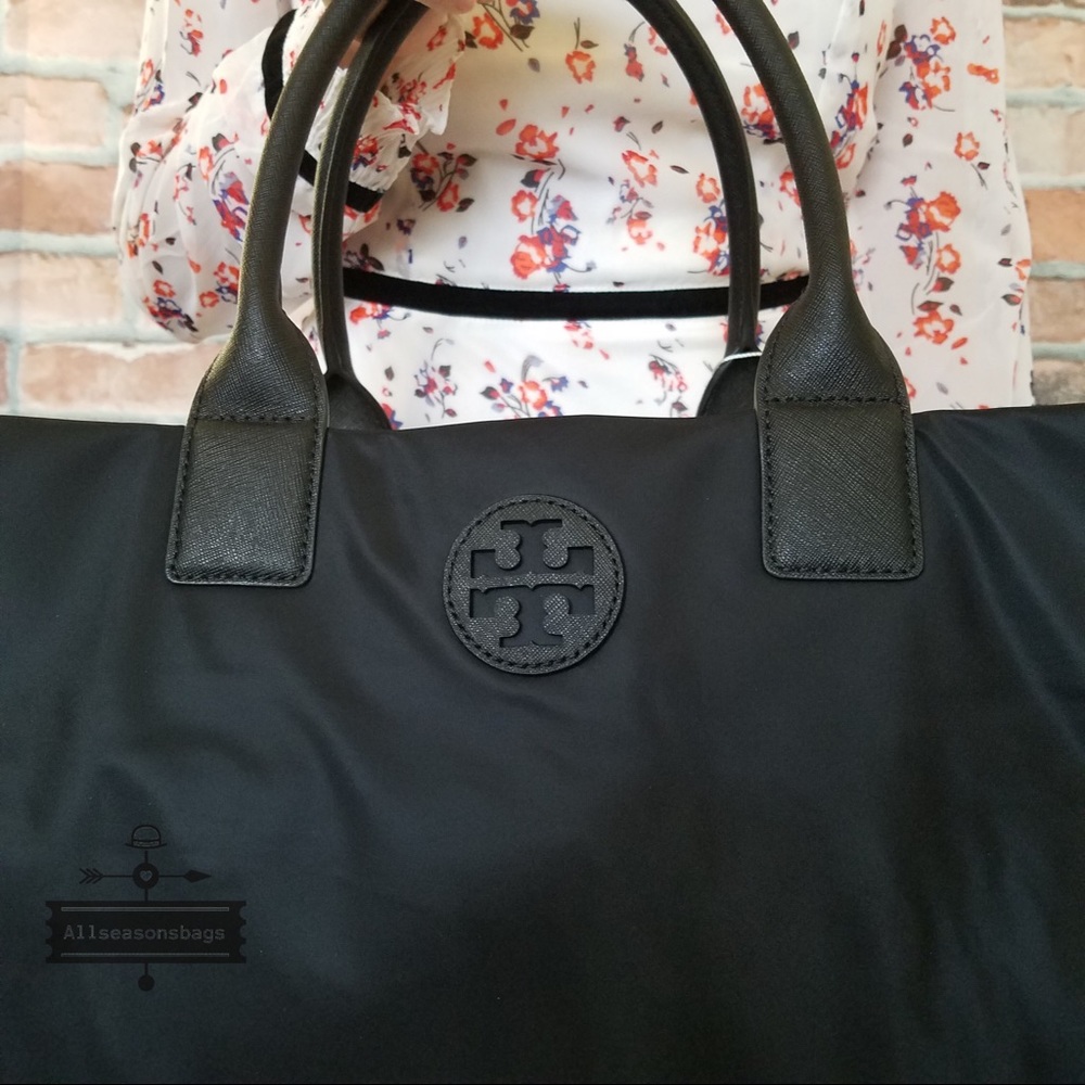 ❗️❗️SALE Tory Burch nylon LARGE tote BLACK ella - Picture 4 of 7